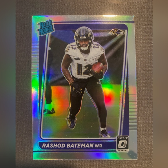 Rashod Bateman SP Silver Holo Prizm Rated Rookie Card 2021 Donruss Optic #210 - Picture 1 of 2